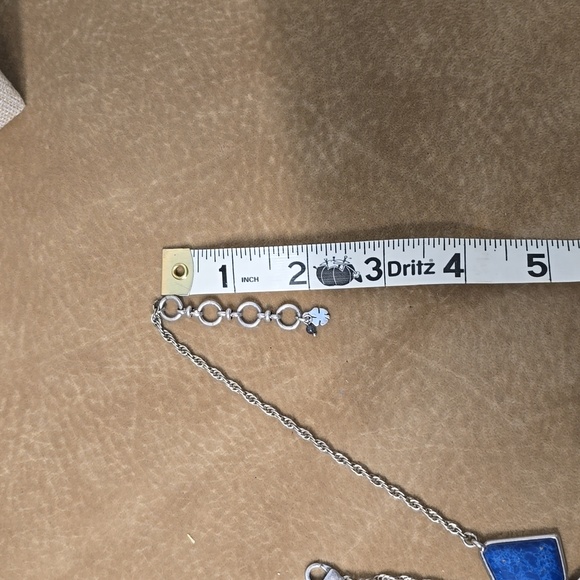 Lucky Brand Blue Stone Geometric Statement Necklace - Picture 6 of 8